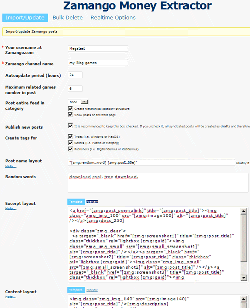 Zamango Money Extractor page